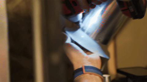Reconnecting the vent with the correct upward angle.