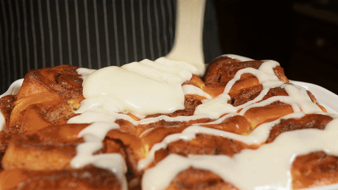 Shows the mixing of ingredients to create the glaze.