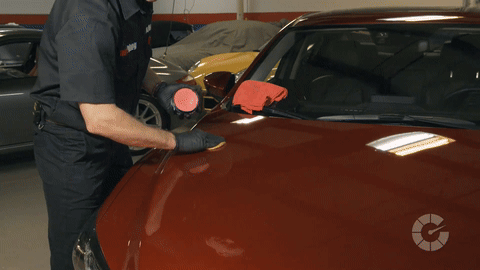 Demonstrates applying and removing Carnuba wax for a shiny finish.