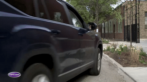 Driver activates emergency flashers and parks the car safely.