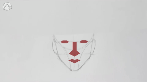 Demonstration of starting a face drawing from a 3/4 view using a circle and guidelines.